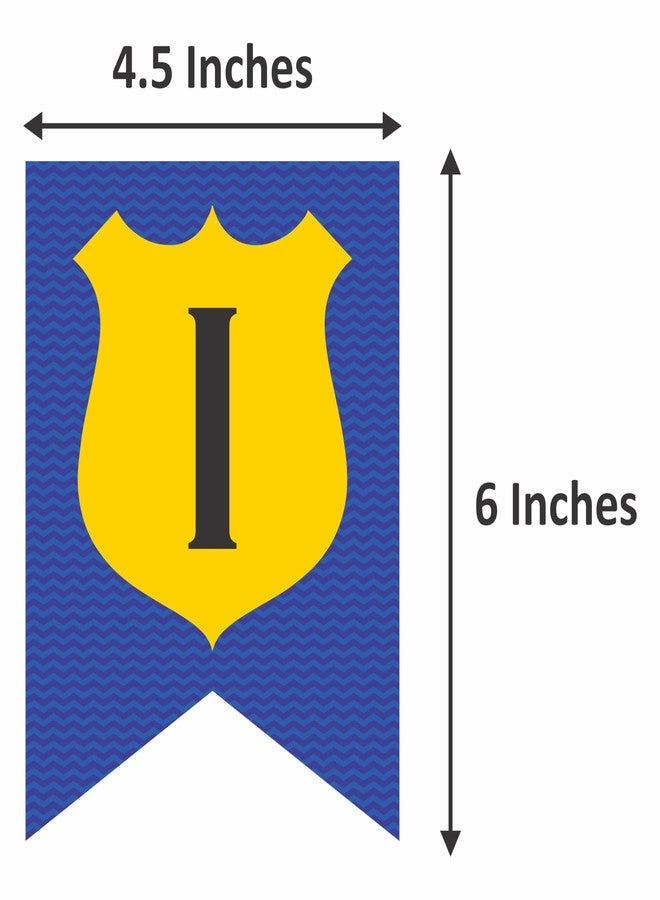Untumble Police Theme Birthday Decorations for Boys - Yellow & Blue Police Birthday Decorations with Police Birthday Banner, Danglers, Posters, Cake Topper & Balloons - Pack of 58 - Image 4